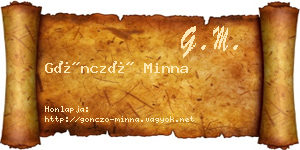 Göncző Minna névjegykártya